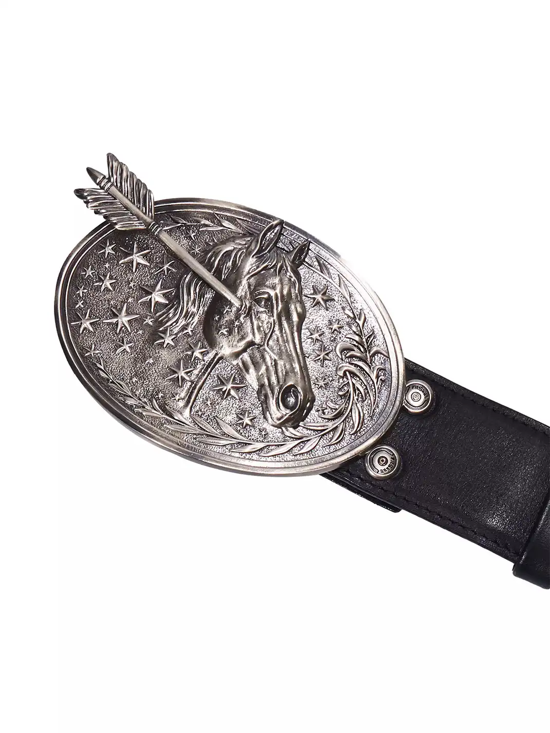 Tiesake | White Brass Horse Head Belt