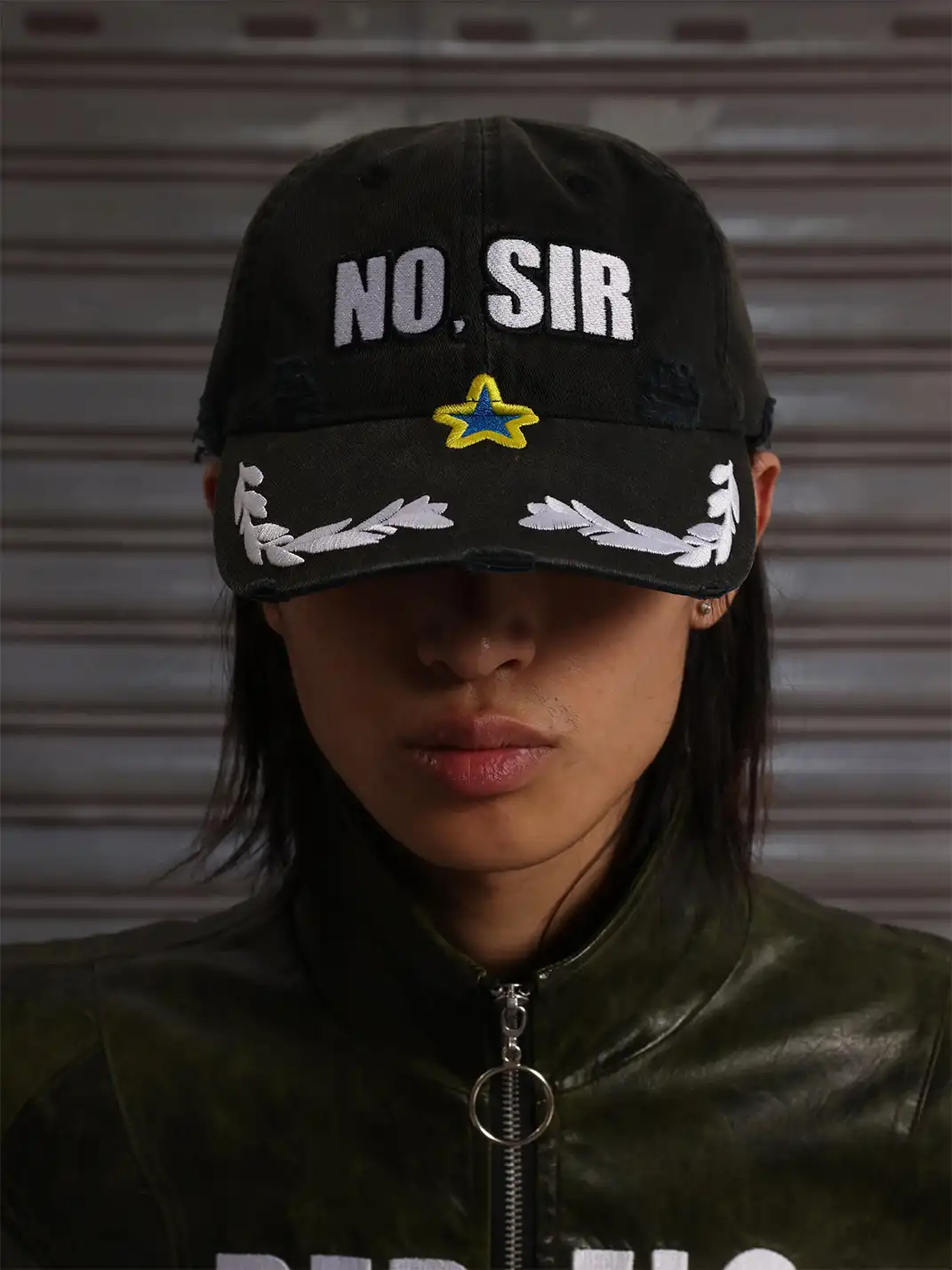 CHAI | Slogan Embroidered Washed Cap