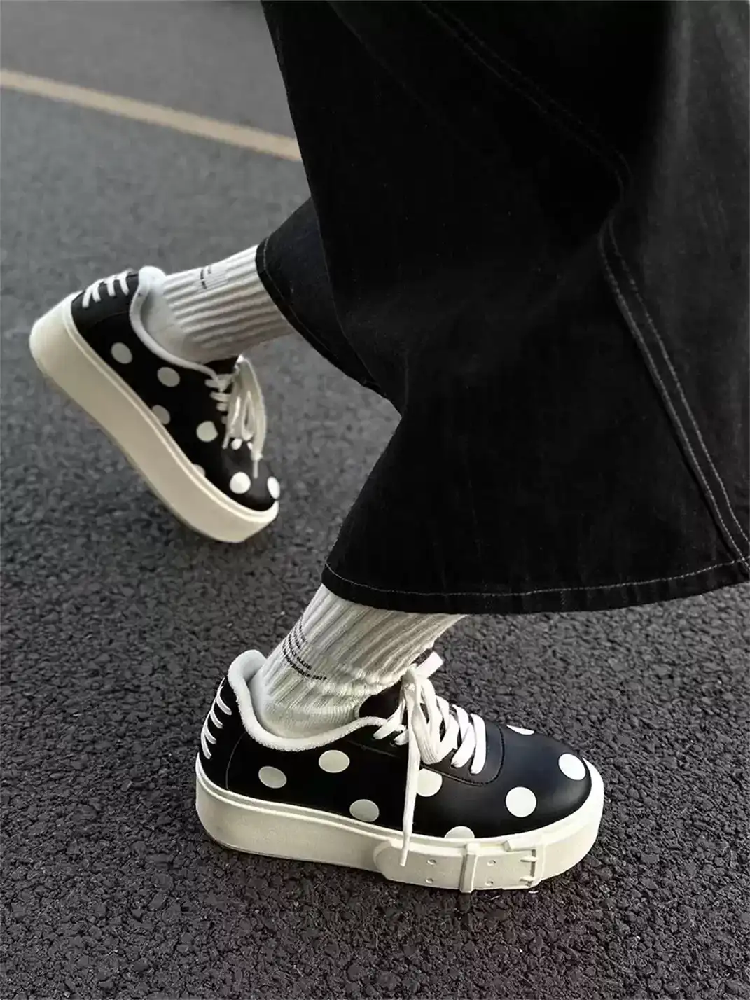 LeStream | Polka Dot Buckle Casual Shoes