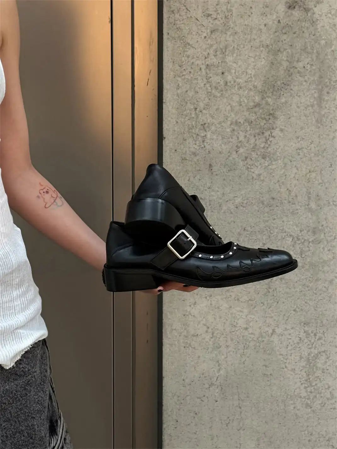 Asthershop | Pointed Toe One-Strap Mary Jane Flats