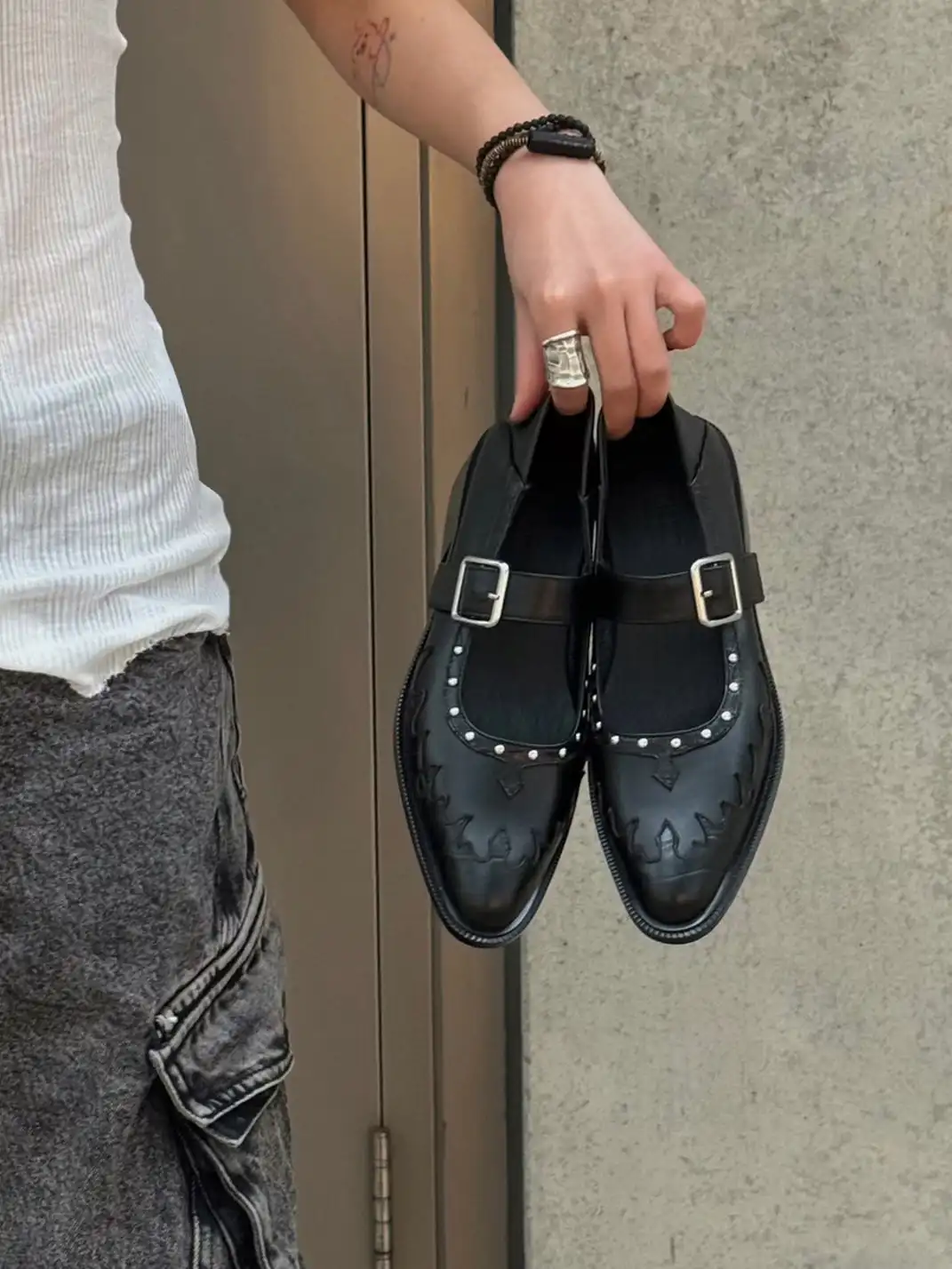 Asthershop | Pointed Toe One-Strap Mary Jane Flats