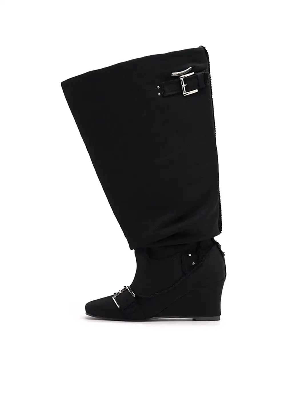 Mollynne | Ruched Wedge Pointed Toe Boots