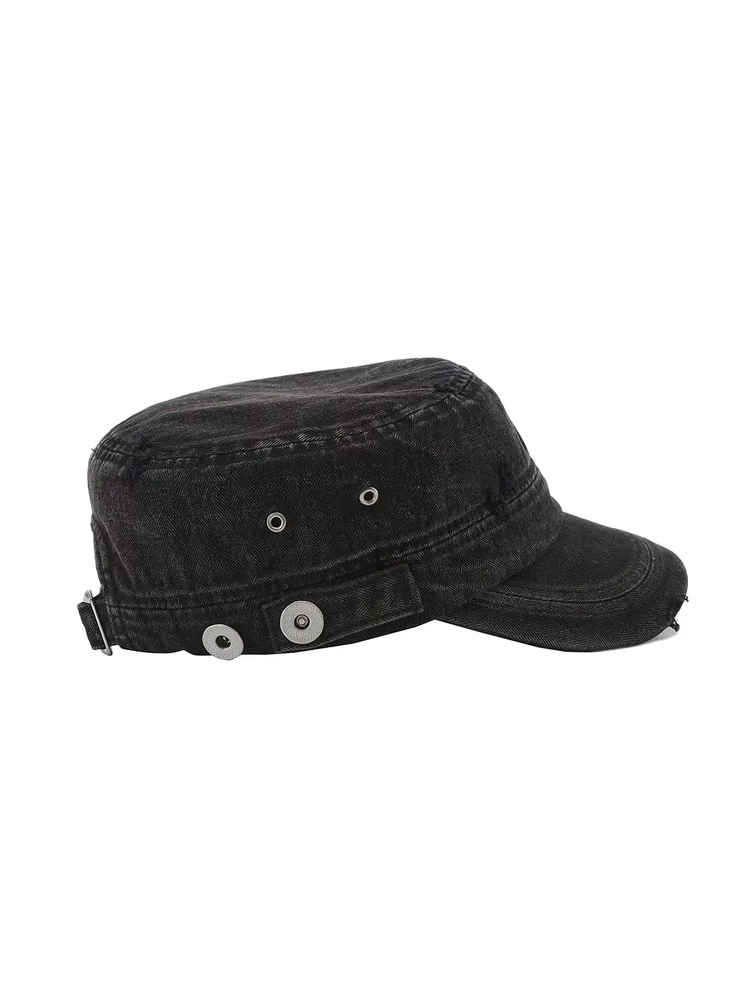 RIVAROS | Distressed Double-Layer Fishbone Pattern Flat Cap