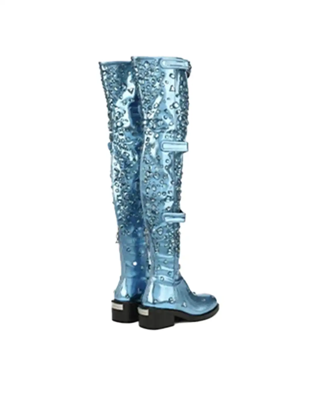 DAPHNE LAB | Rhinestone Multi-hole Over-the-Knee Boots