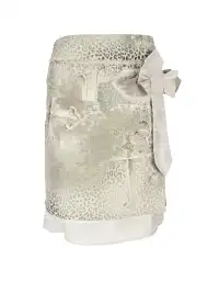 4RE1GN | Crisscross Leopard Print Bow Double Layer Spliced Skirt
