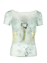 4RE1GN | Floral Polka Dot Sequin Spliced T-Shirt