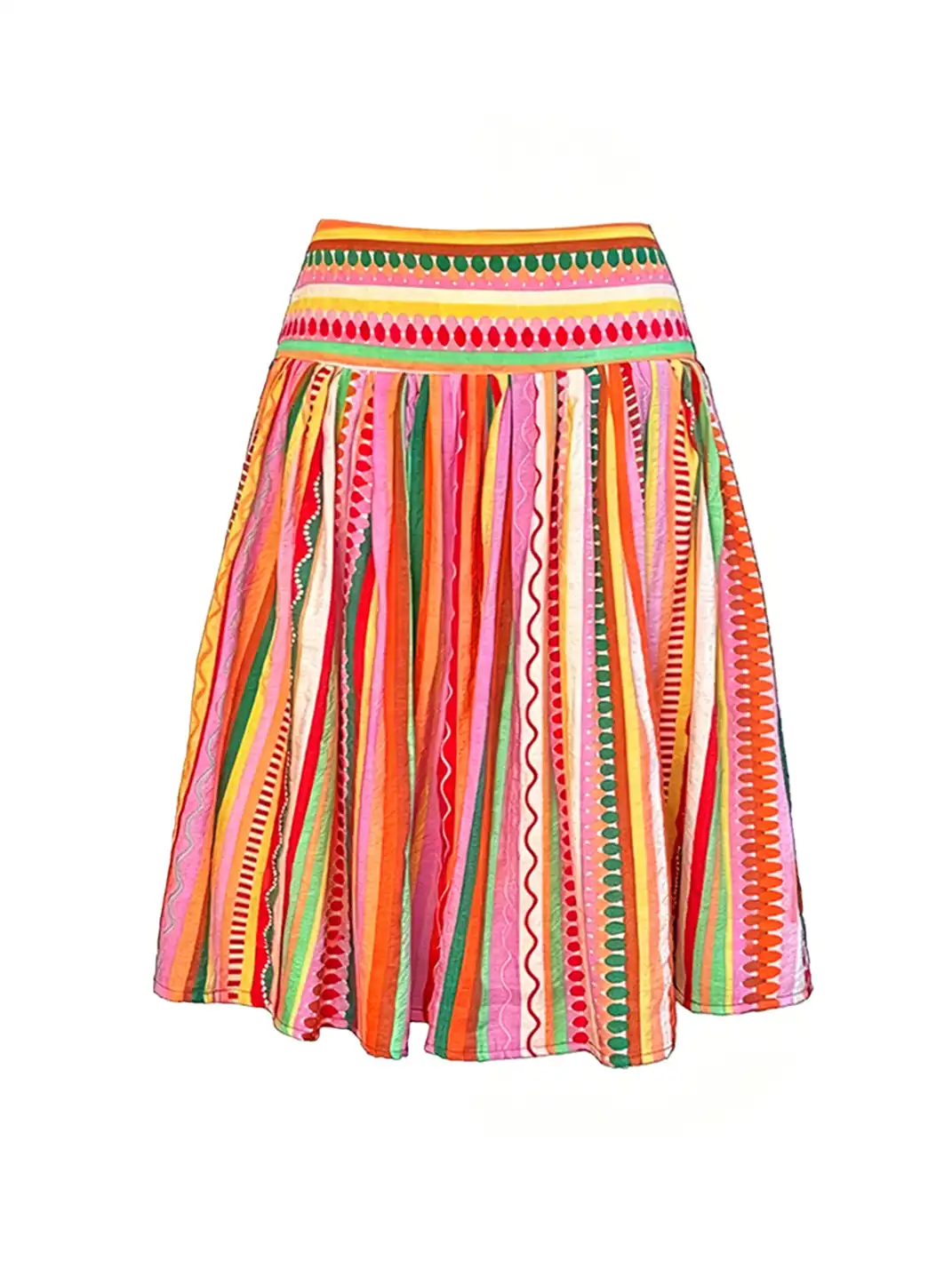 Annie Armor | Color Striped Irregular Midi Skirt