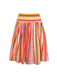 Annie Armor | Color Striped Irregular Midi Skirt