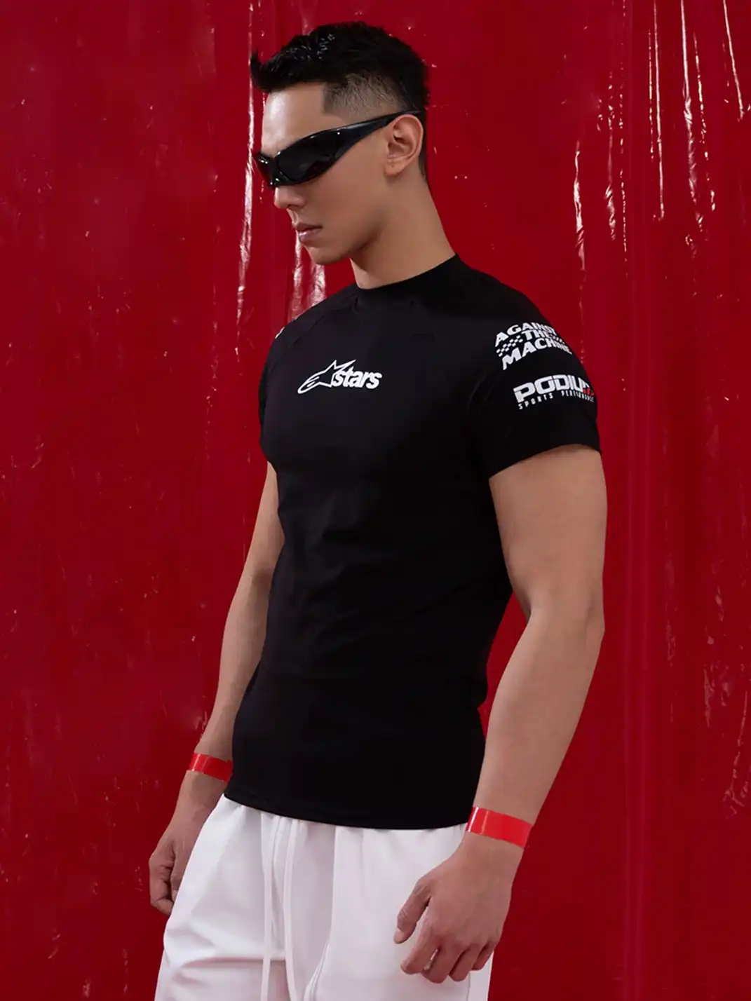 CLP | Racing Letter Print Sports T-Shirt