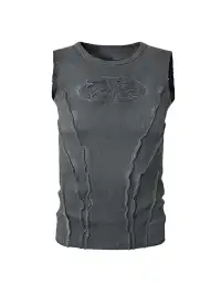 CLP | Frayed Cut Design Knit Vest