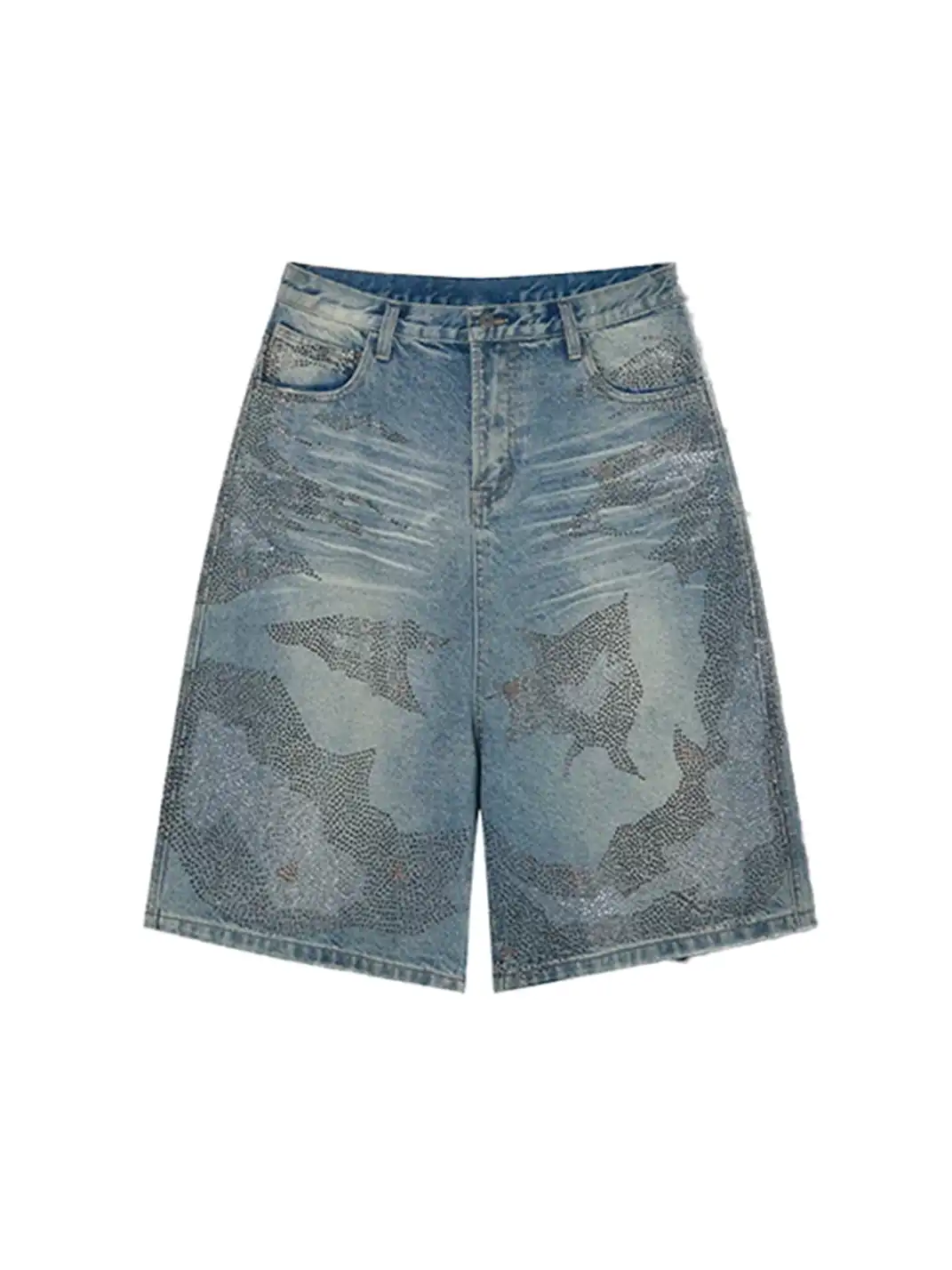 CLP | Rhinestone Straight-Leg Five-Point Jeans