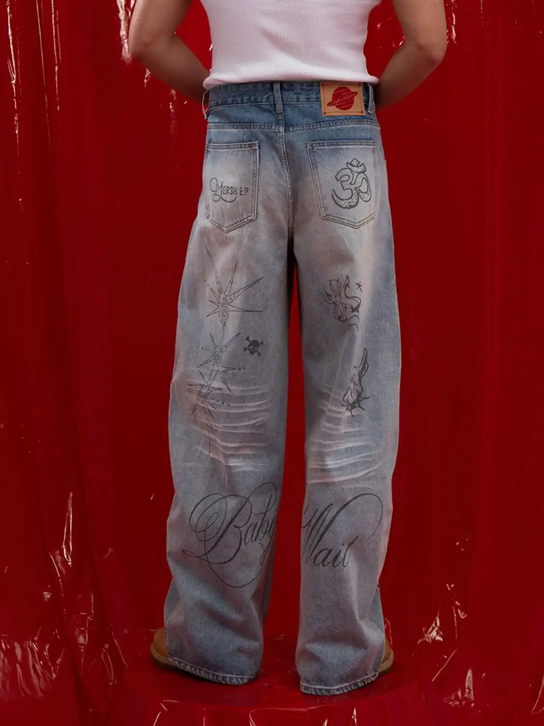 CLP | Cartoon Graffiti Print Gradient Jeans