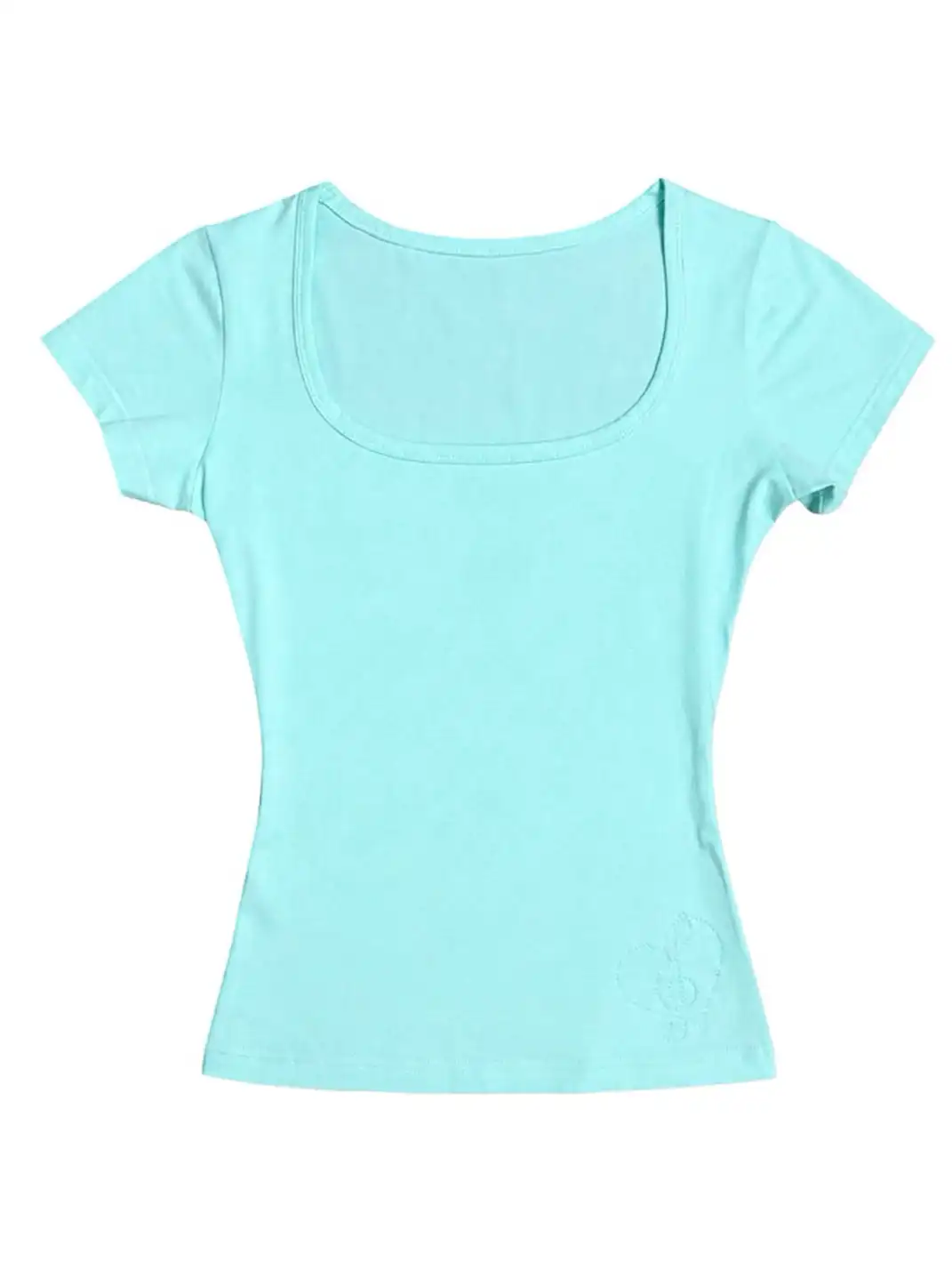 ArtByTastybabe | Square Round Neck Fitted T-Shirt With Set-In Sleeves