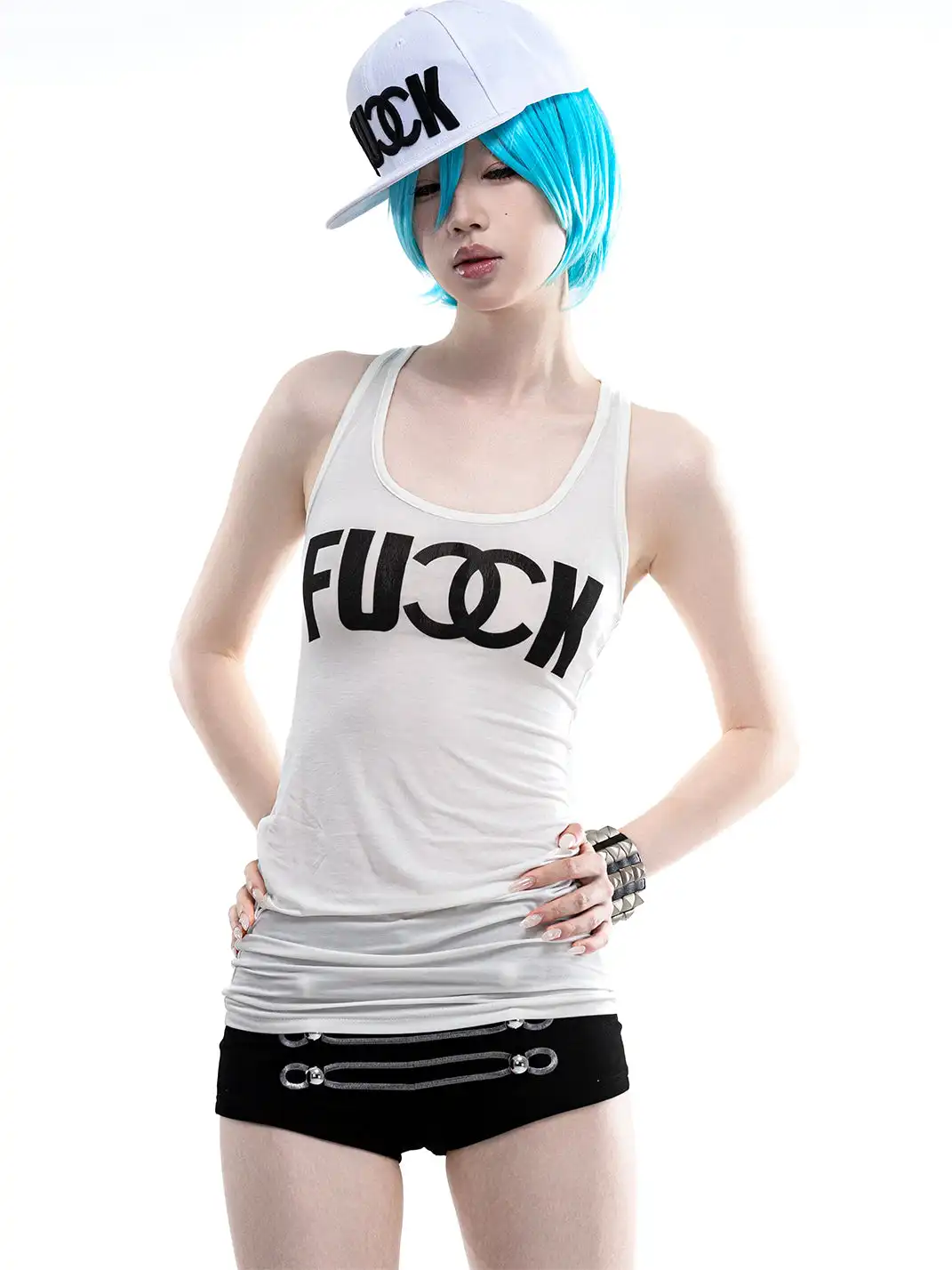 ArtByTastybabe | Parody Print Fitted Racerback Tank Top