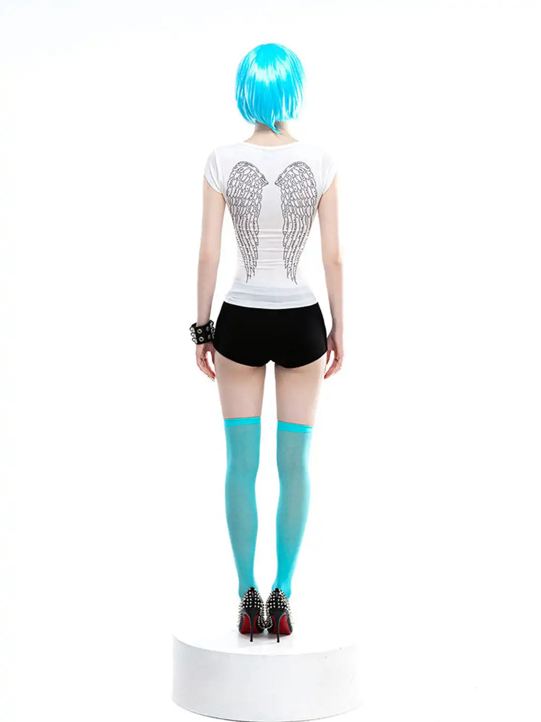 ArtByTastybabe | Waist-Cinched Rhinestone Wing Set-In Shoulder T-Shirt