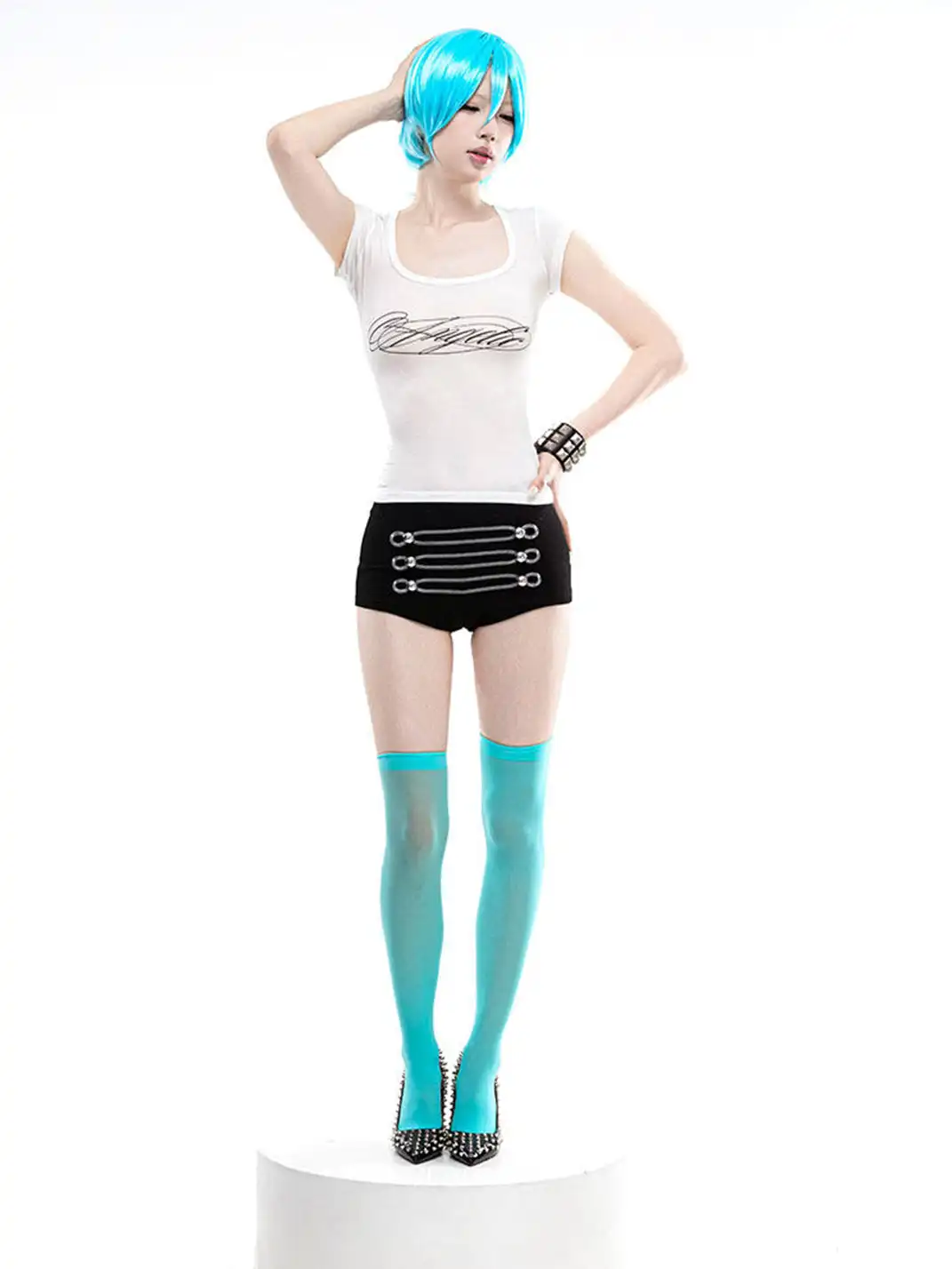 ArtByTastybabe | Waist-Cinched Rhinestone Wing Set-In Shoulder T-Shirt