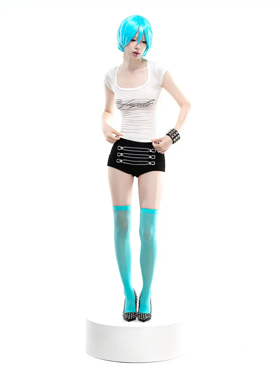 ArtByTastybabe | Waist-Cinched Rhinestone Wing Set-In Shoulder T-Shirt