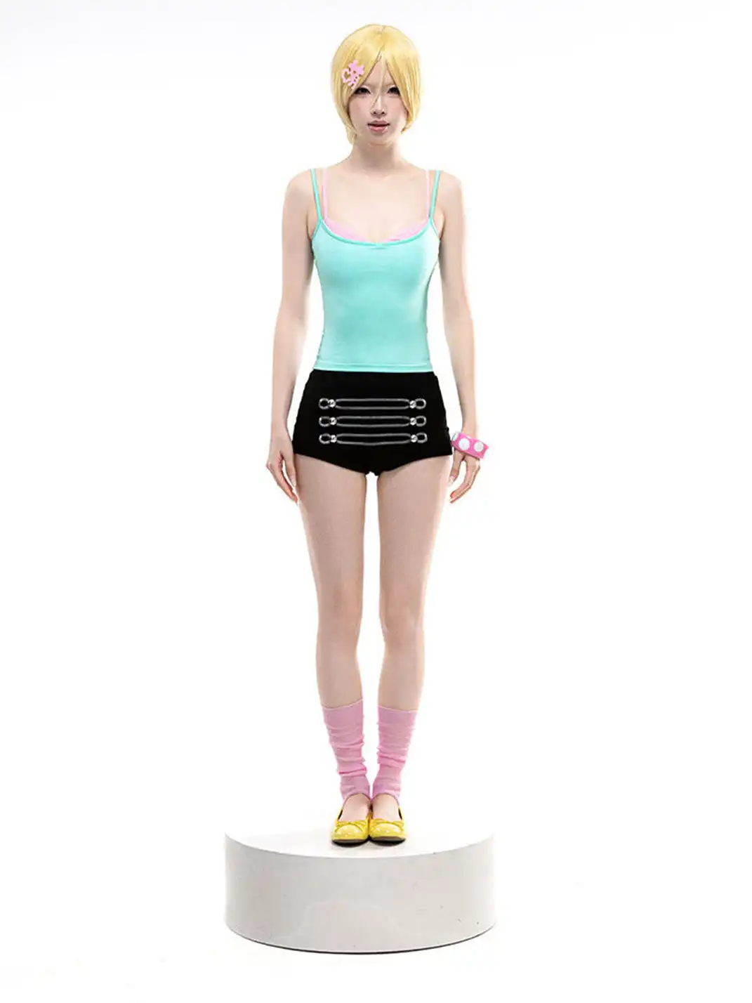 ArtByTastybabe | Color Block Fake Two-Piece Cami Tank Top
