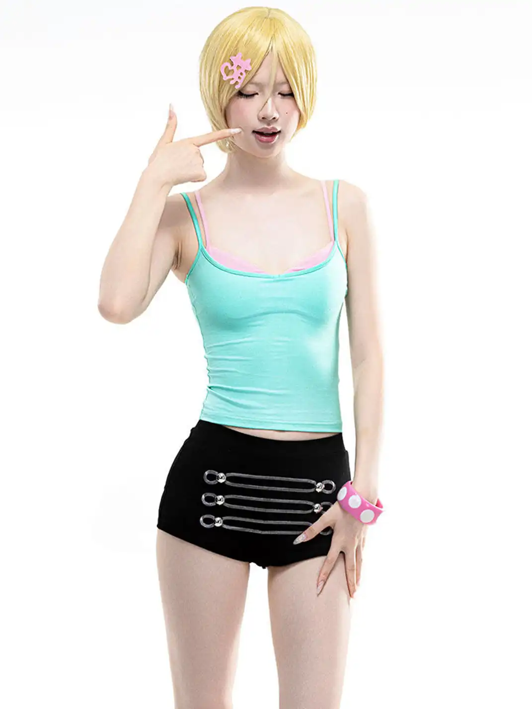 ArtByTastybabe | Color Block Fake Two-Piece Cami Tank Top