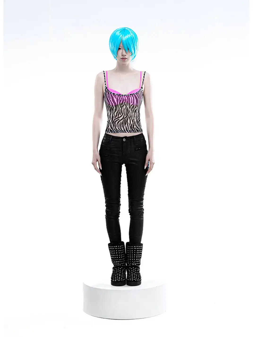 ArtByTastybabe | Fake Two-Piece Low-Cut Lingerie Spliced Camisole