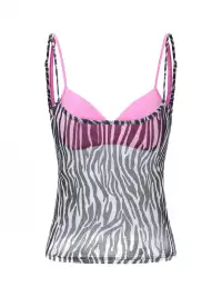 ArtByTastybabe | Fake Two-Piece Low-Cut Lingerie Spliced Camisole
