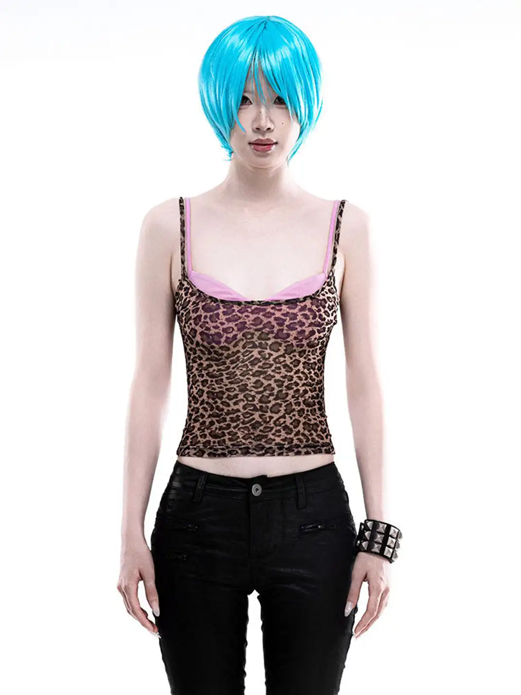 ArtByTastybabe | Fake Two-Piece Low-Cut Lingerie Spliced Camisole