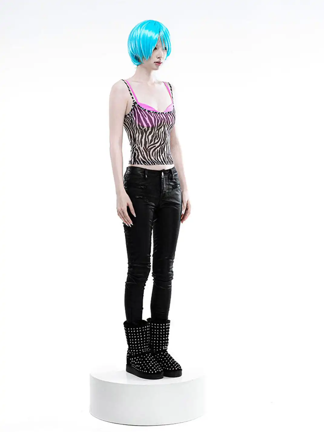 ArtByTastybabe | Fake Two-Piece Low-Cut Lingerie Spliced Camisole