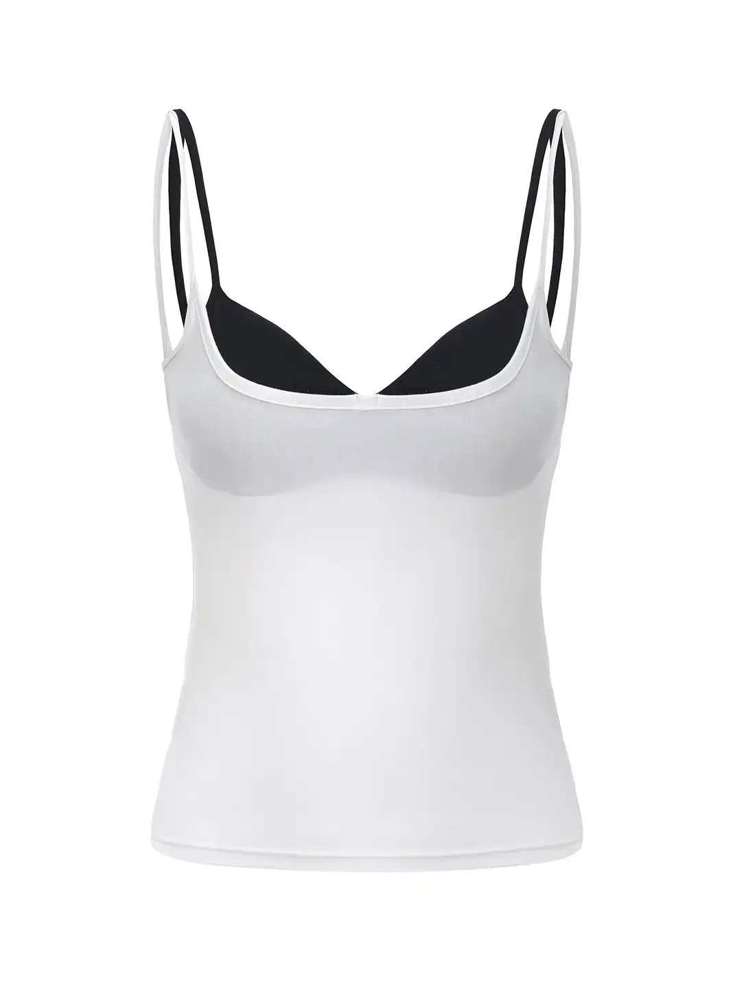 ArtByTastybabe | Fake Two-Piece Low-Cut Lingerie Spliced Camisole