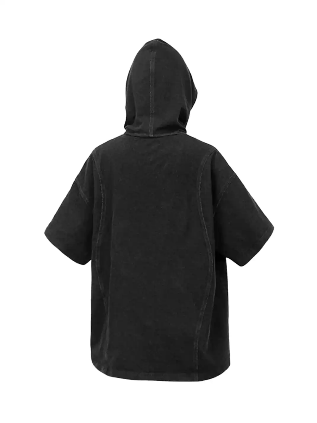 RELABEL | Detachable Hood Washed Vintage Denim Print T-Shirt