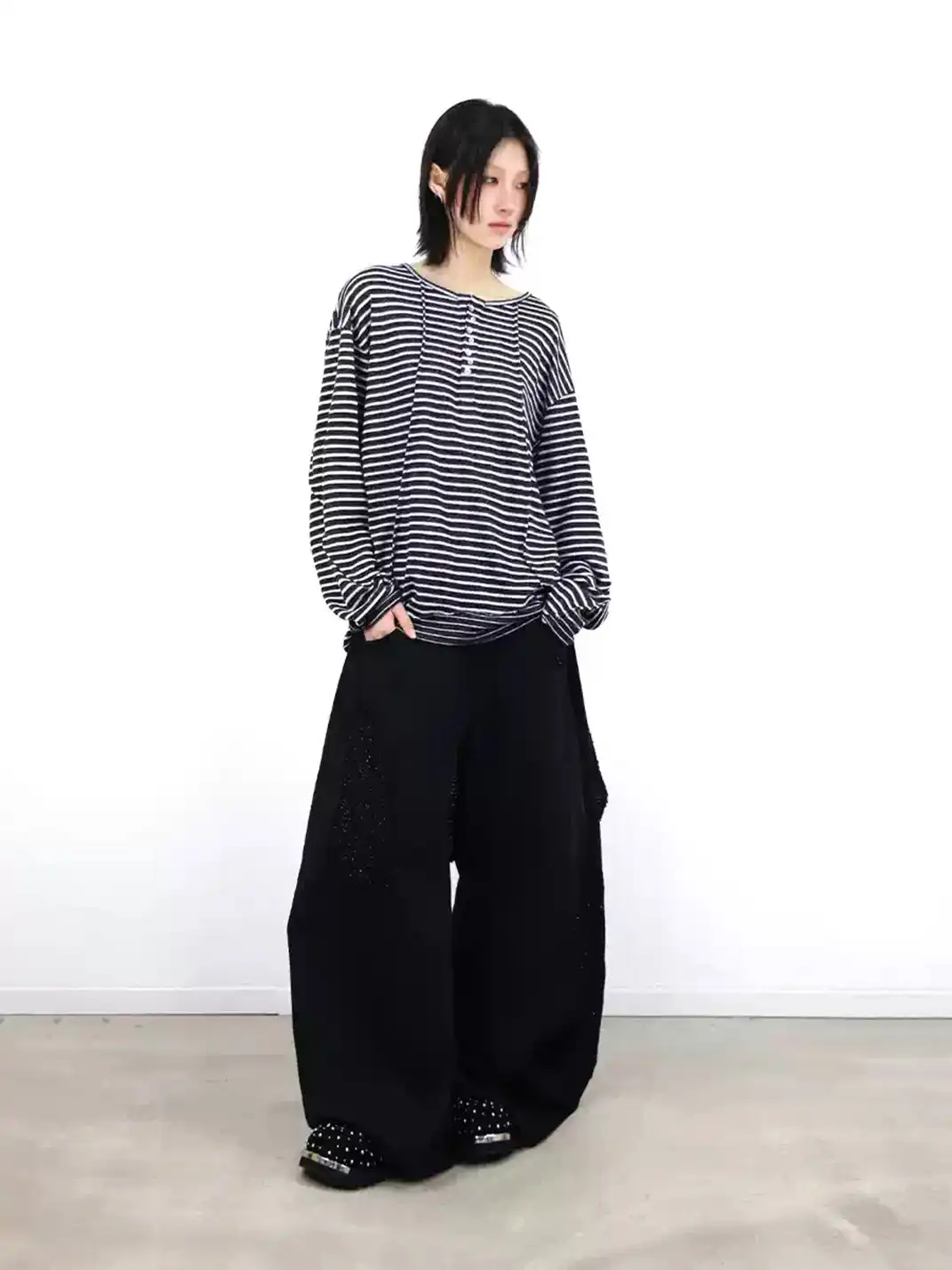 RELABEL | Striped Spliced Long Sleeve T-Shirt