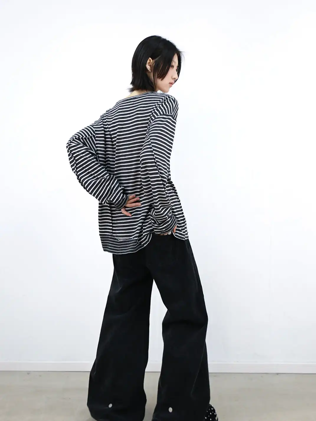 RELABEL | Striped Spliced Long Sleeve T-Shirt