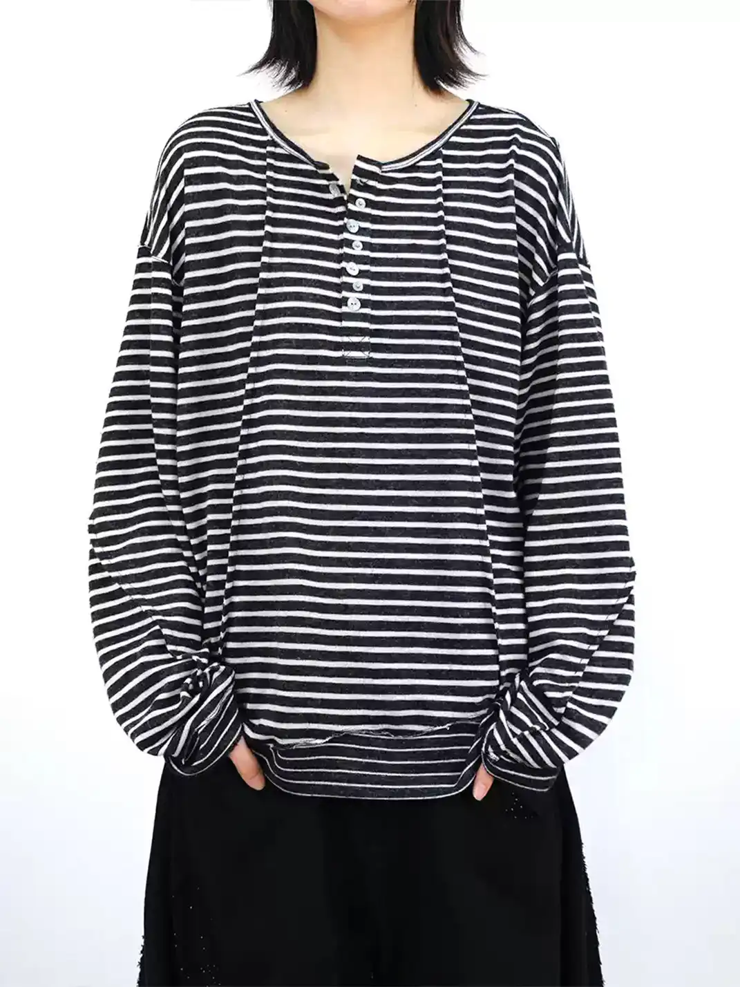 RELABEL | Striped Spliced Long Sleeve T-Shirt