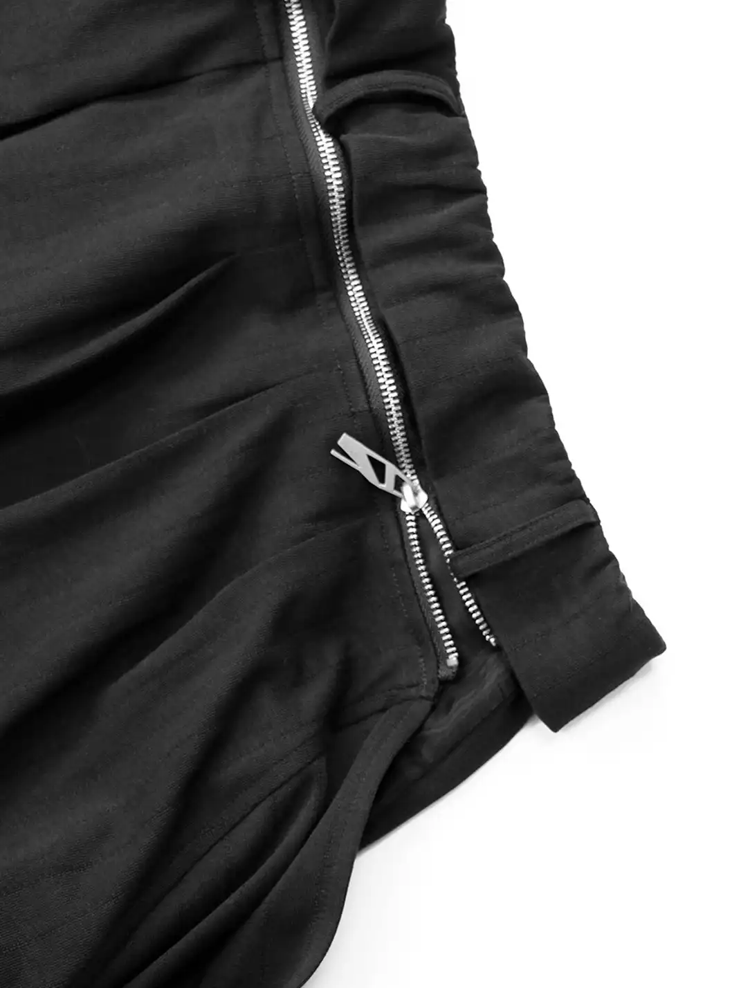 RELABEL | Detachable Butt Flap Black Mesh Ruched Cropped Sweat Shorts