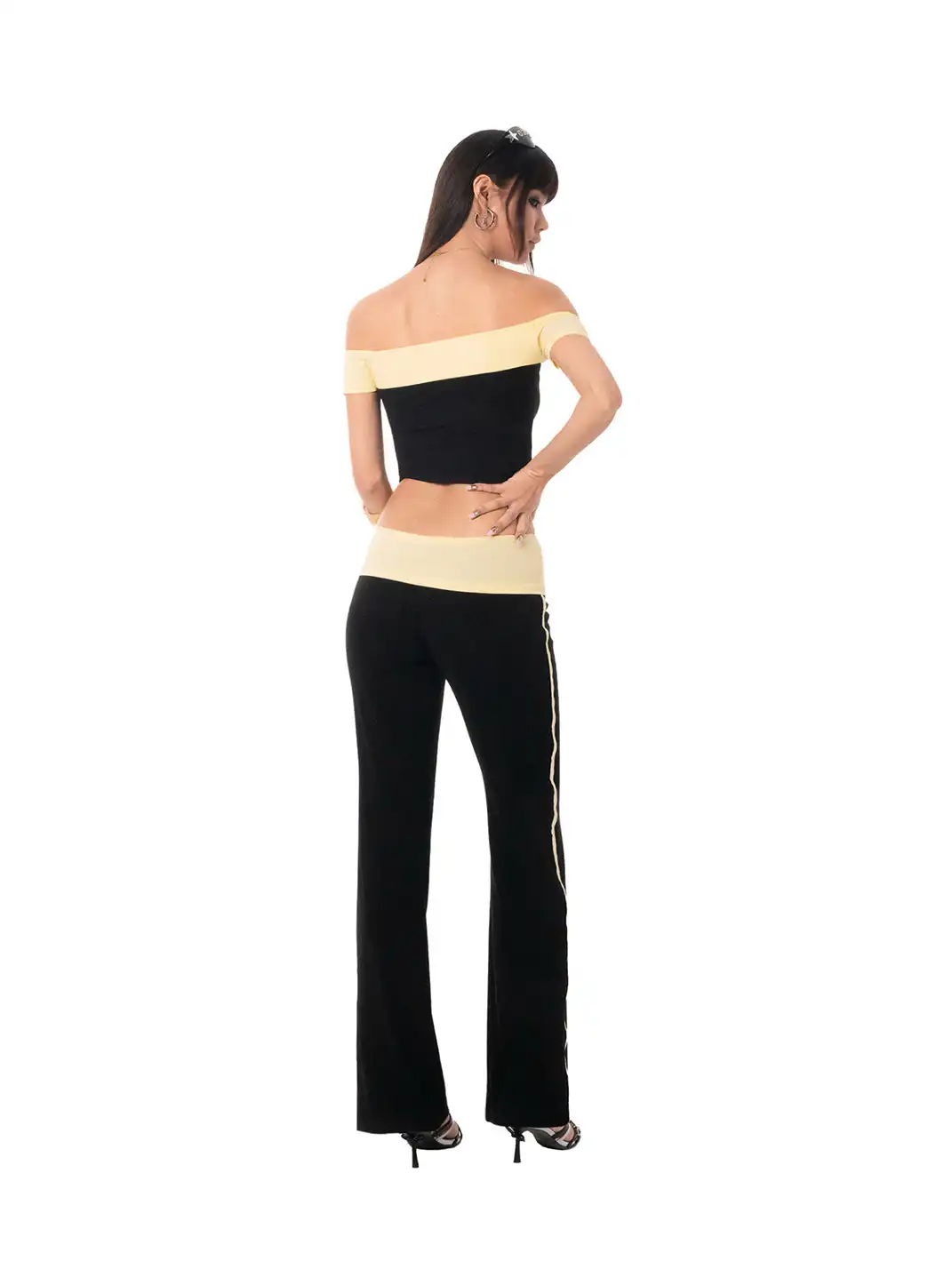 Ooops333 | Print Off-Shoulder Tube Top & Straight-Leg Casual Pants Set