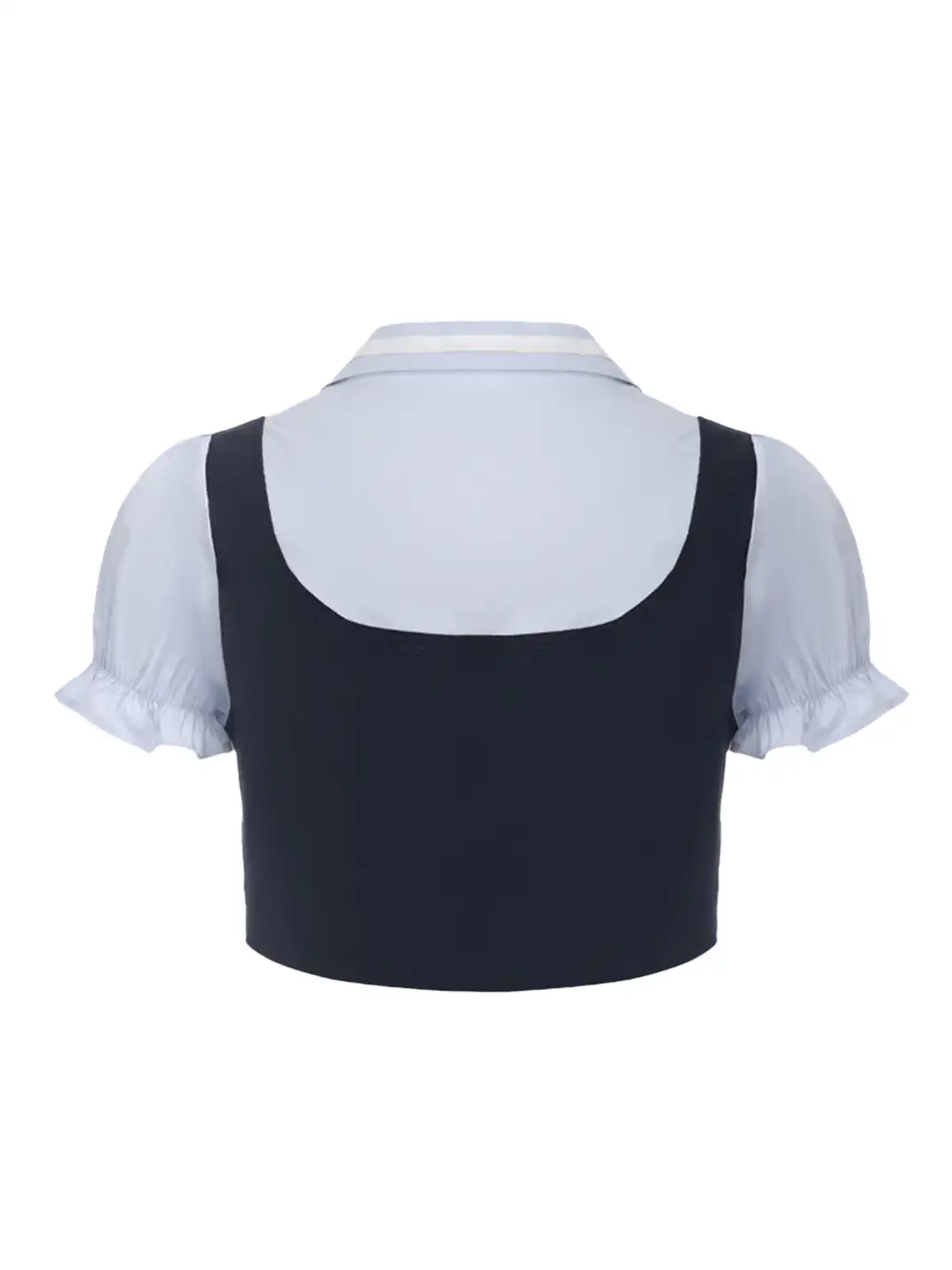 Ooops333 | Navy Style Short Sleeve Top, Star Leggings & Pleated Skirt Set
