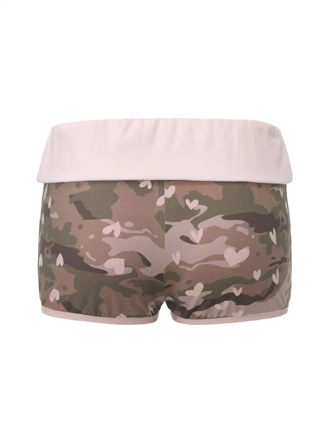 Ooops333 | Heart Camo Short Sleeve Hooded Top & Shorts Set