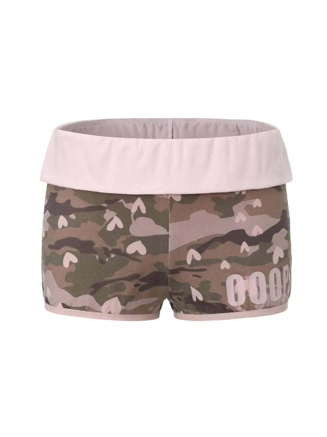 Ooops333 | Heart Camo Short Sleeve Hooded Top & Shorts Set