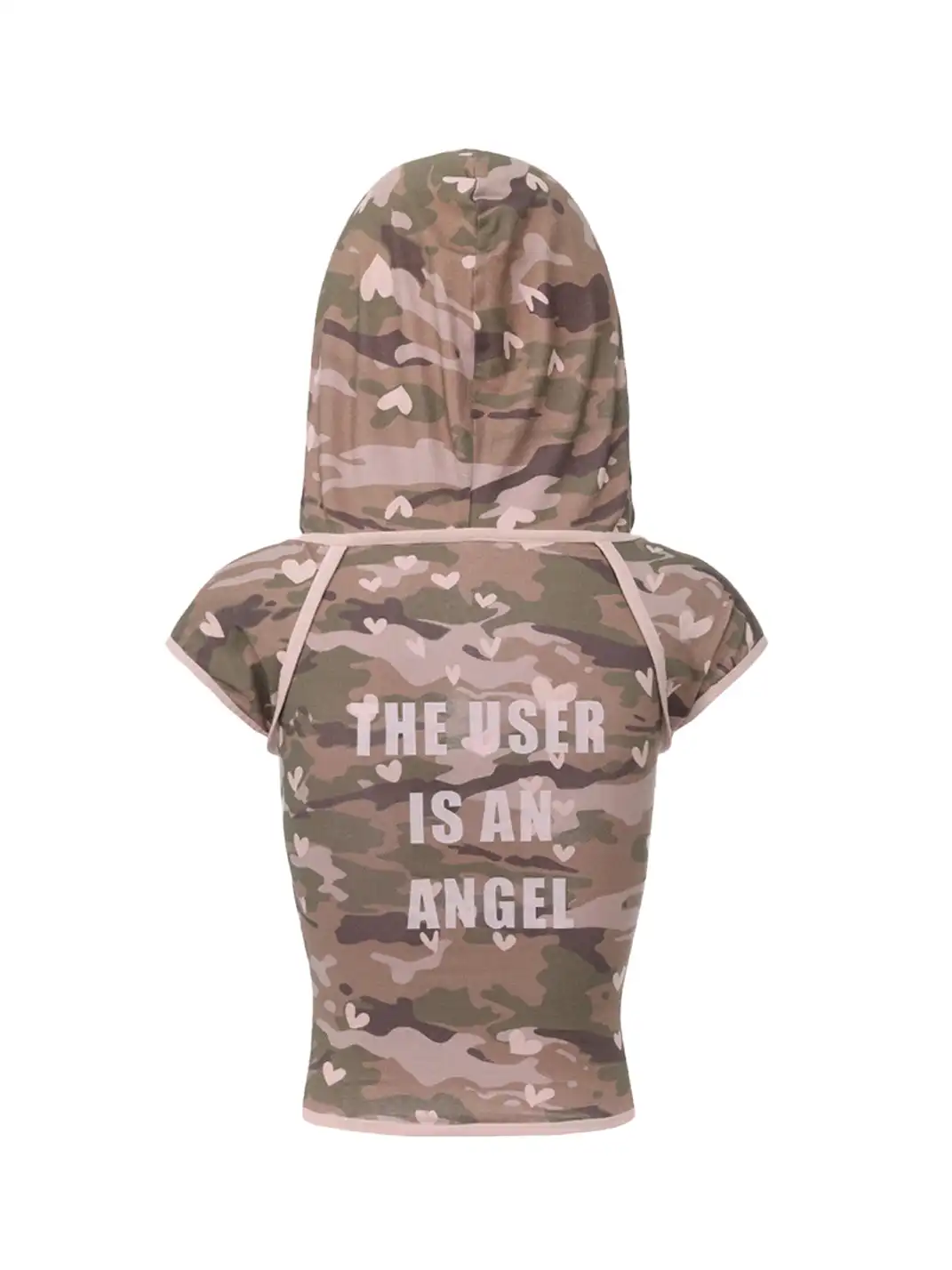 Ooops333 | Heart Camo Short Sleeve Hooded Top & Shorts Set