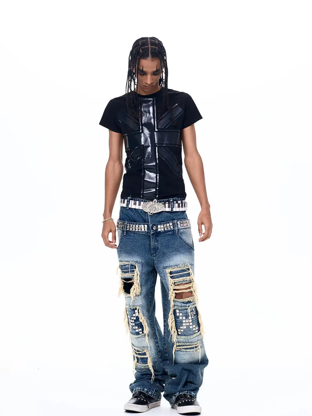 Fourth3ex | Cross Print Crew Neck T-Shirt