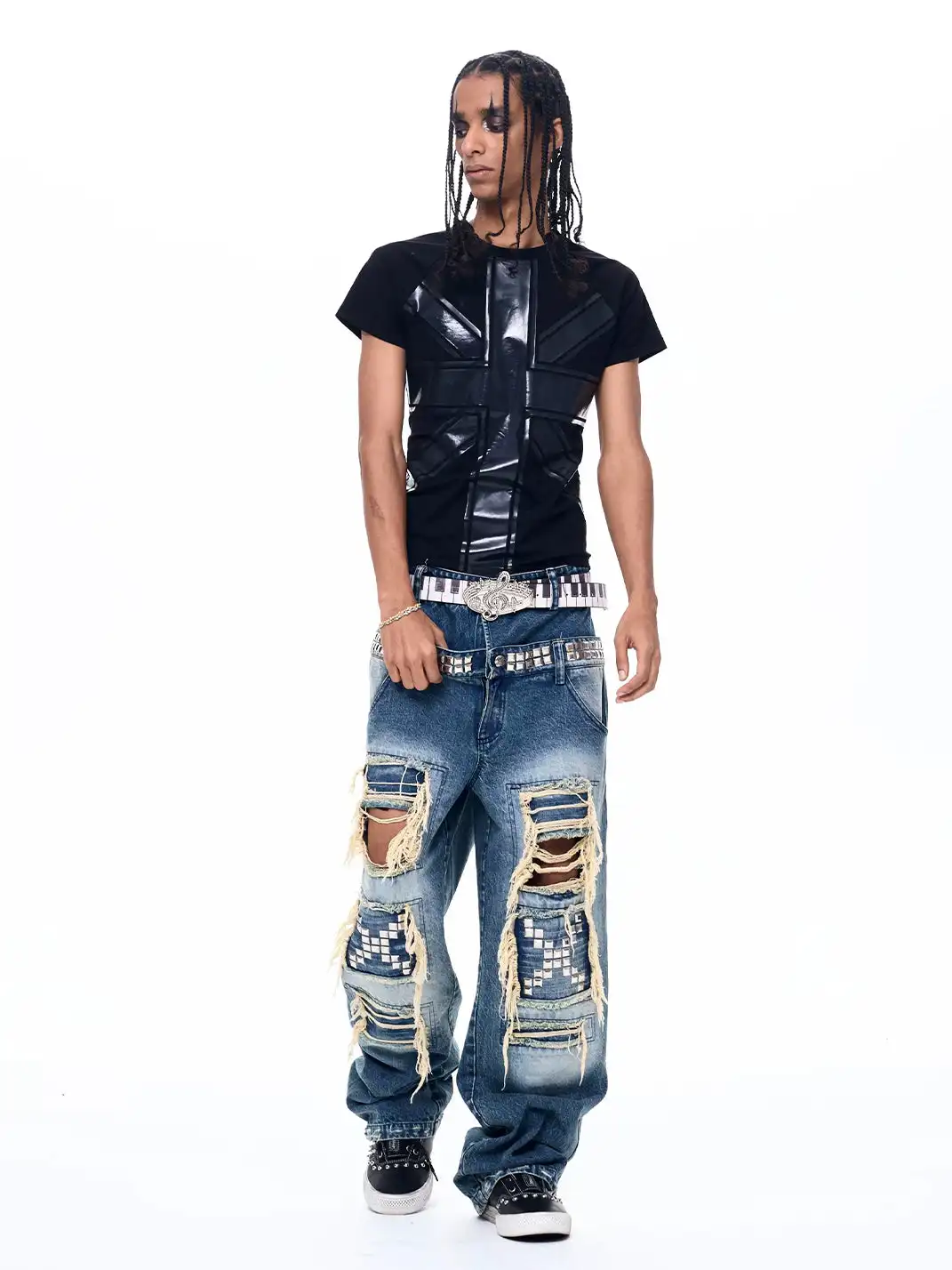 Fourth3ex | Cross Print Crew Neck T-Shirt