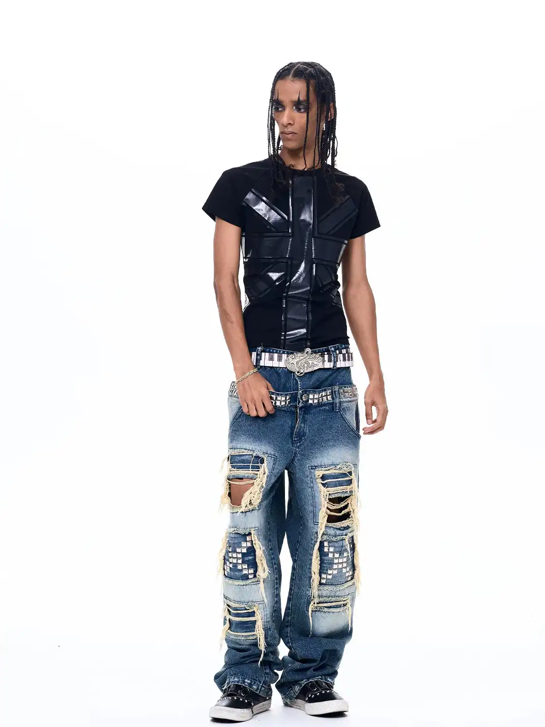 Fourth3ex | Cross Print Crew Neck T-Shirt