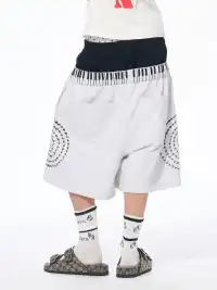 Fourth3ex | Double Waist Piano Note Print Sweatpants