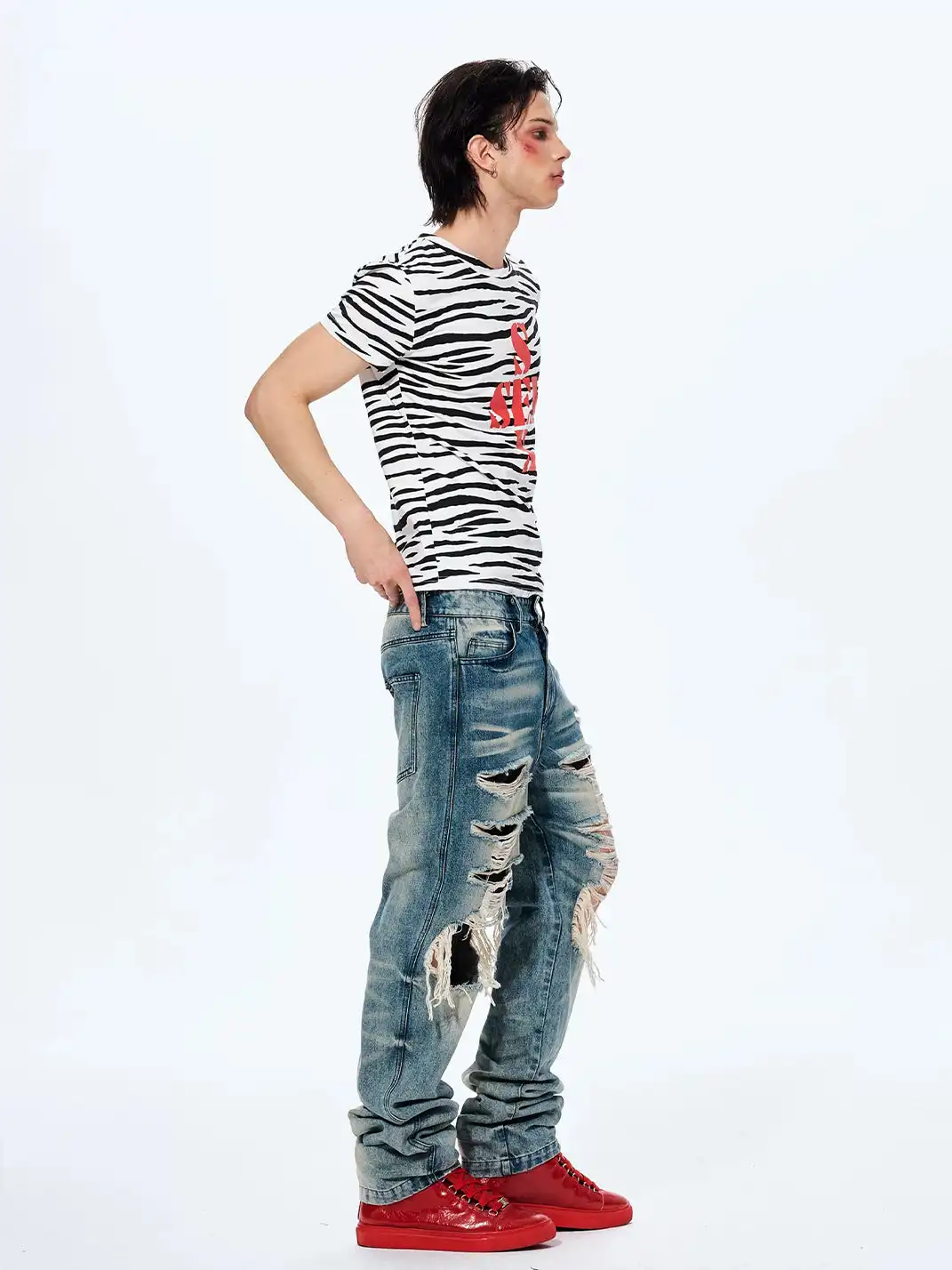 Fourth3ex | Zebra Print T-Shirt With SEX Lettering