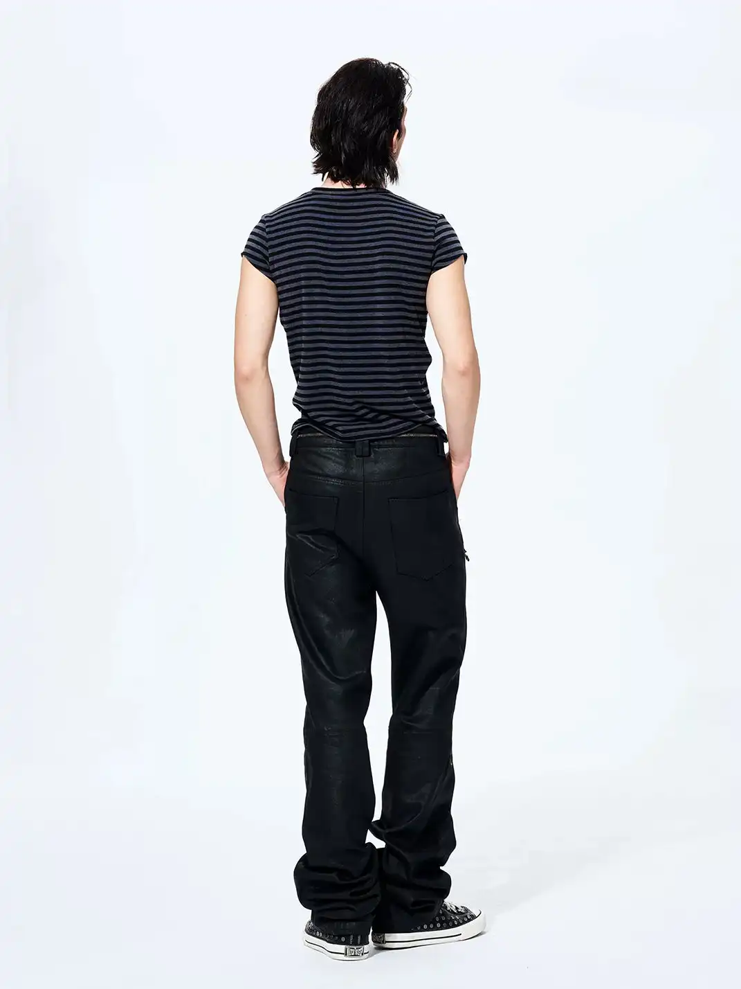 Fourth3ex | Metal Stud Striped T-Shirt
