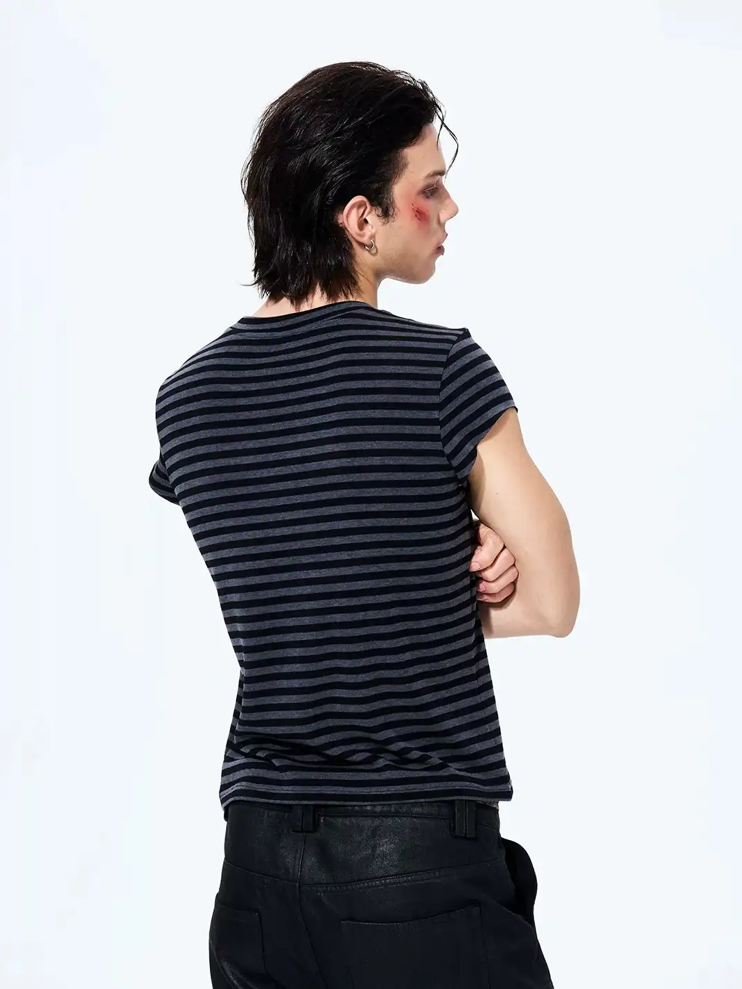 Fourth3ex | Metal Stud Striped T-Shirt