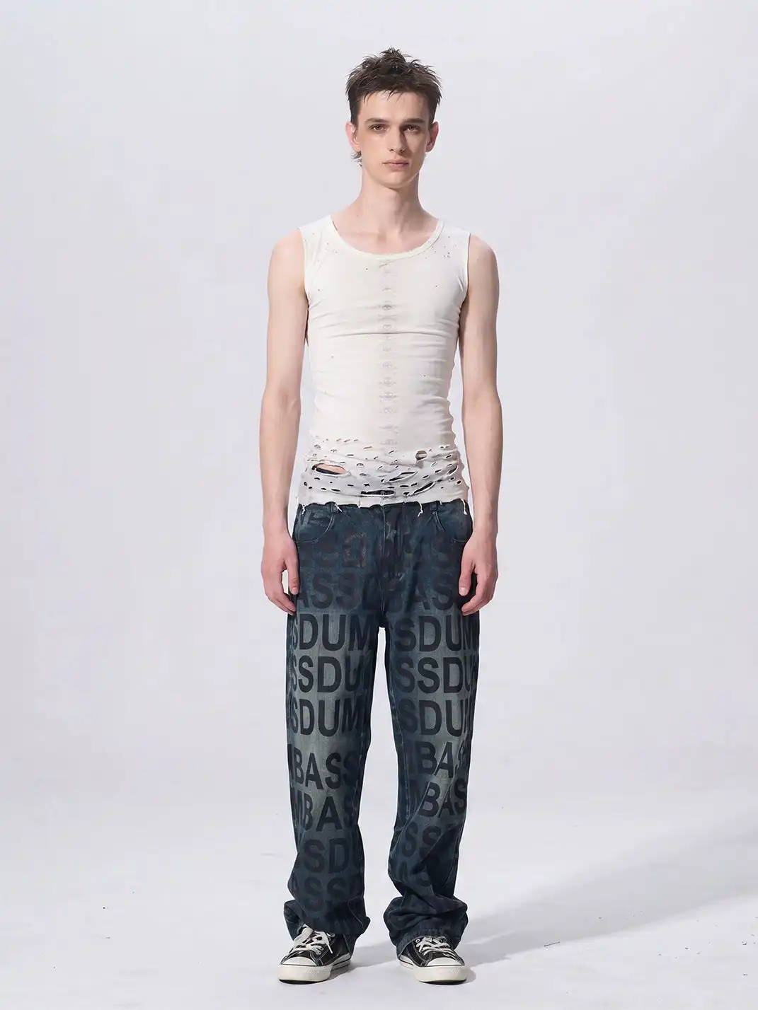 Fourth3ex | Ripped Skull Print Tank Top