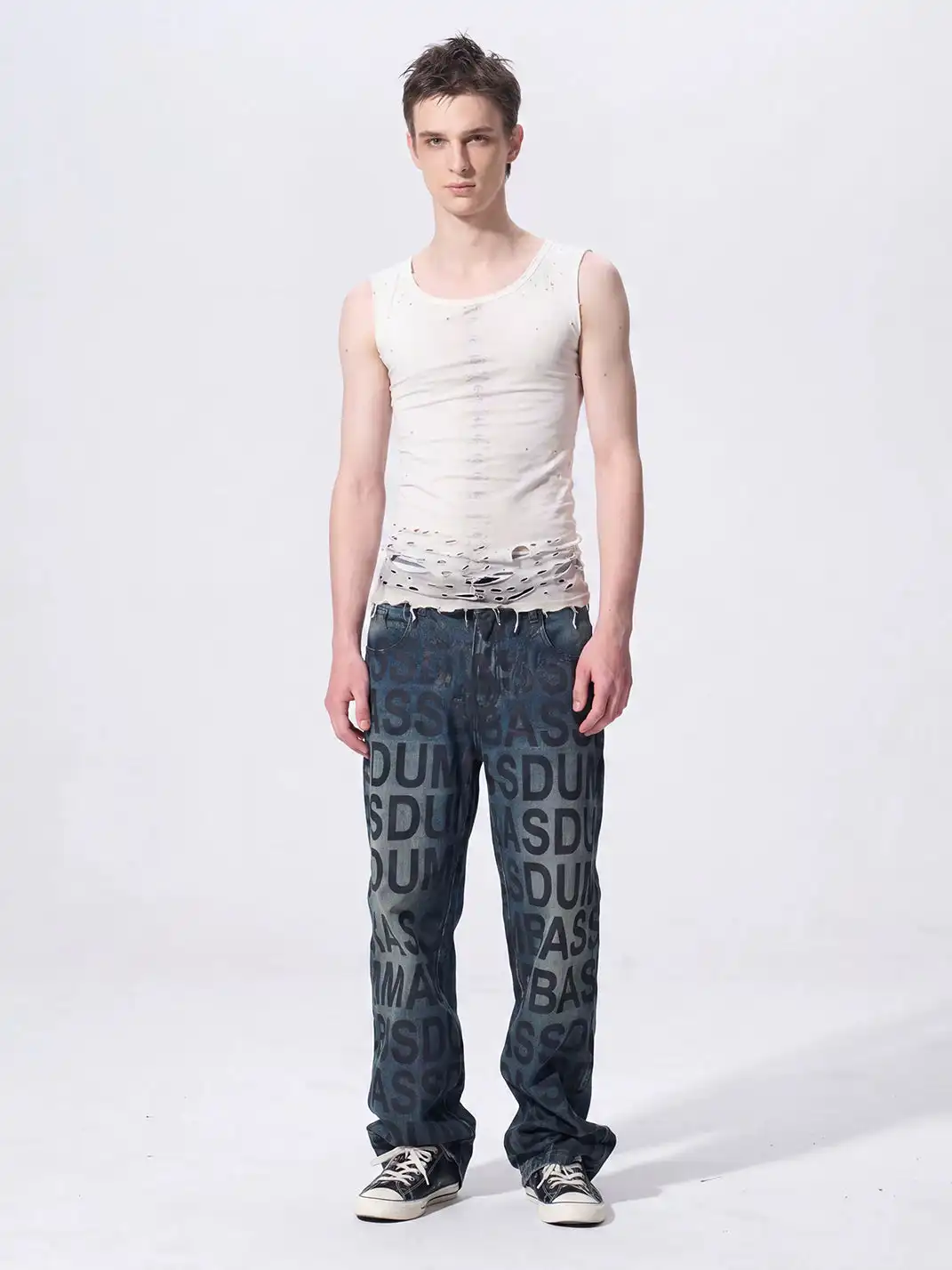 Fourth3ex | Ripped Skull Print Tank Top