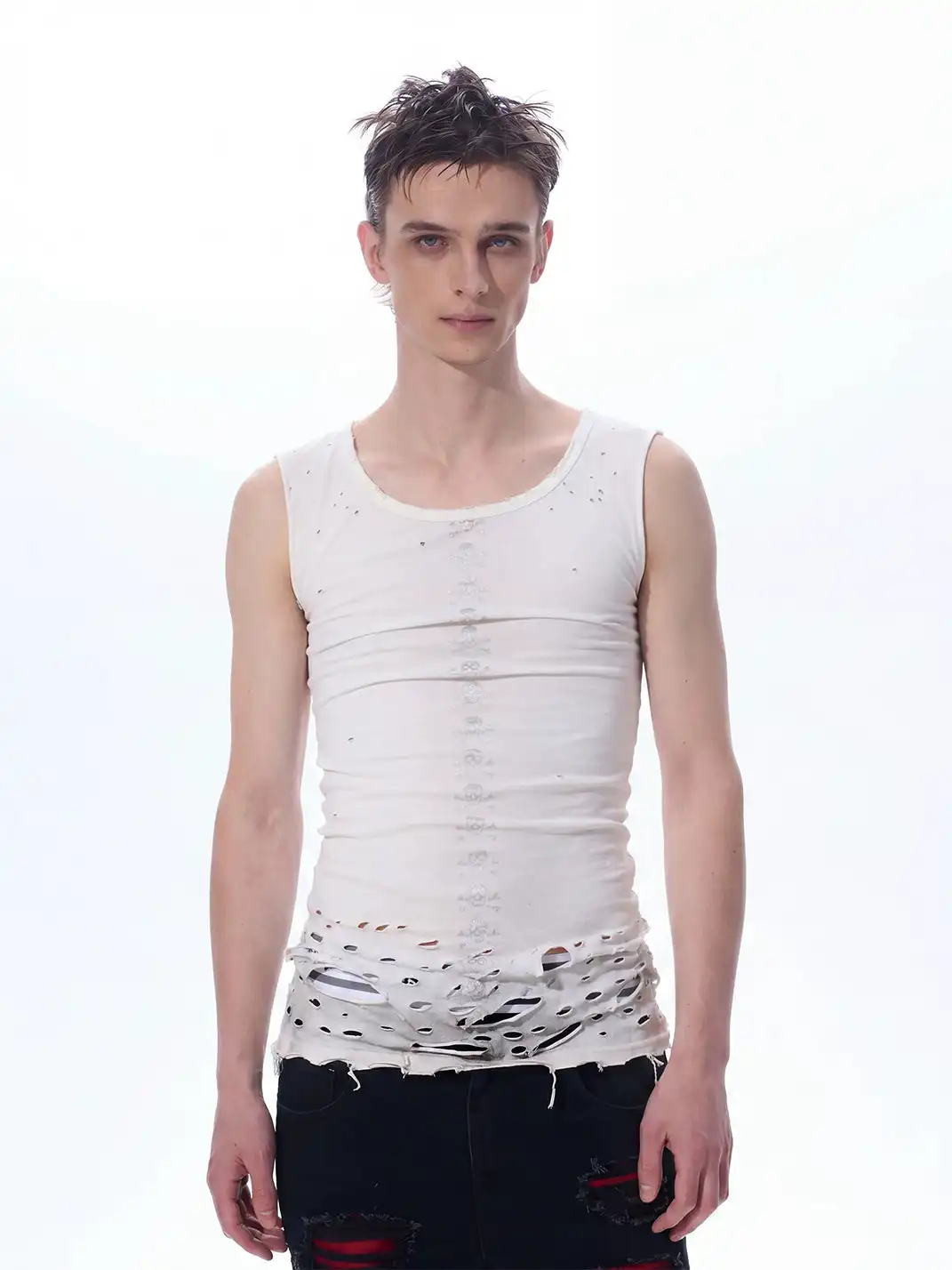 Fourth3ex | Ripped Skull Print Tank Top