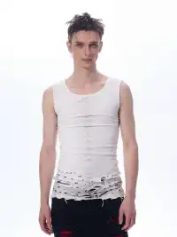 Fourth3ex | Ripped Skull Print Tank Top