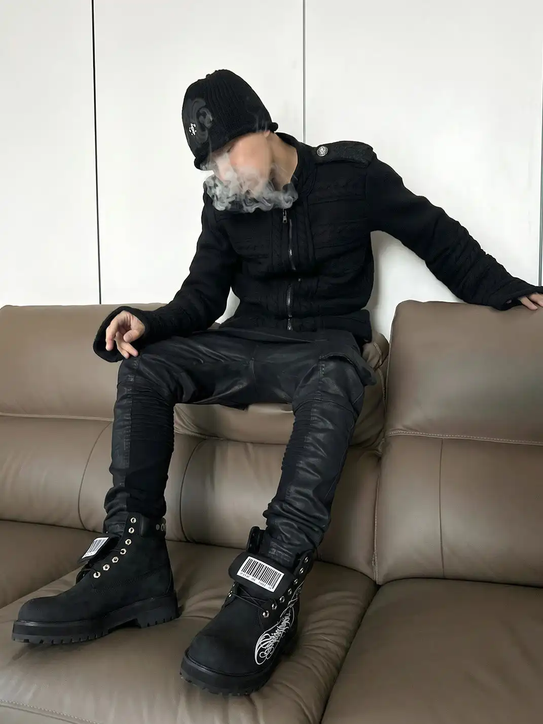 KARMANISTIC | Matte Cow Leather High-Top Martin Boots